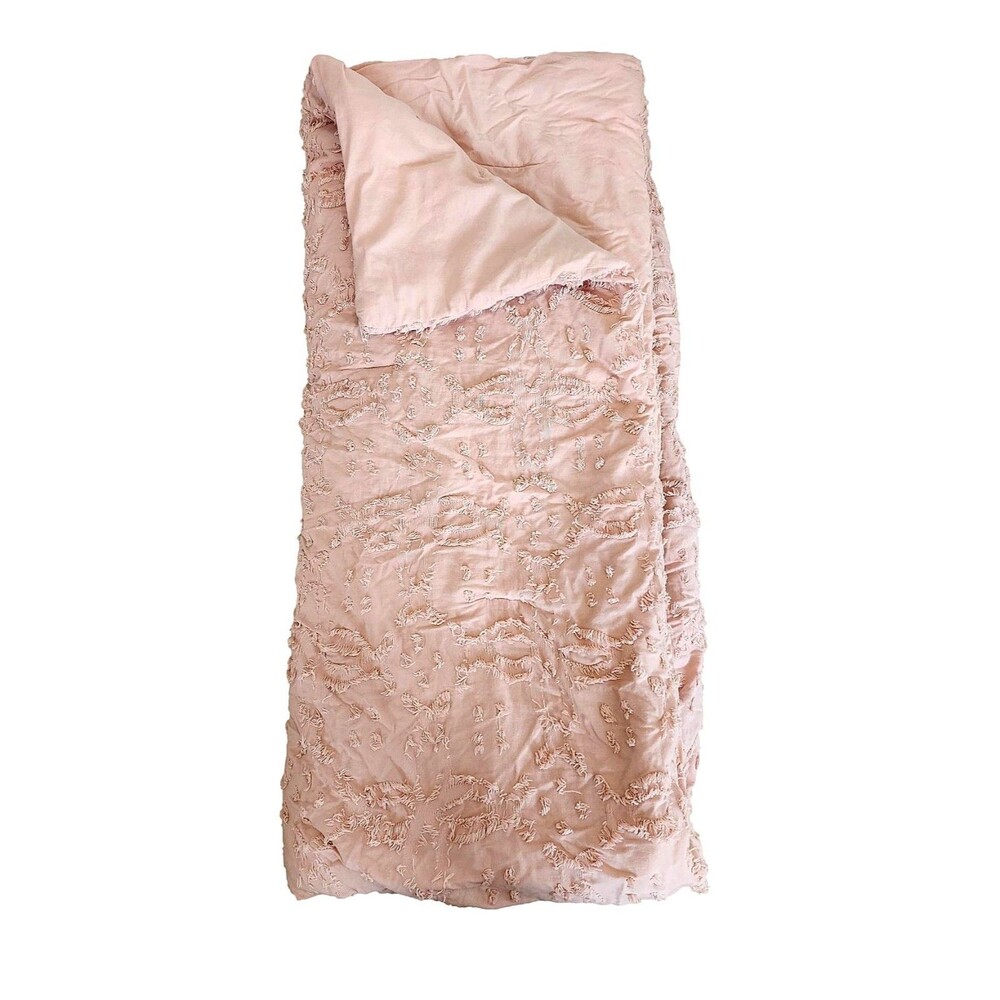 Beautiful Light Pink Quilt with Chenille Features by Threshold
